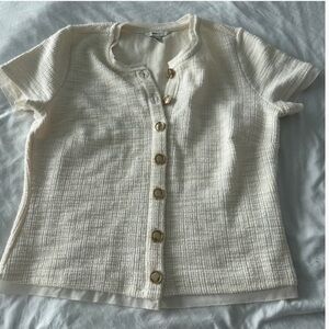 RW&CO. Cream Button-Up Shirt